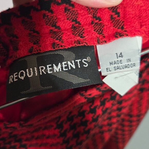 Vintage Red & Black Plaid Wool Blend Maxi Skirt Fringe Hem Preppy Librarian Offi - Picture 8 of 10